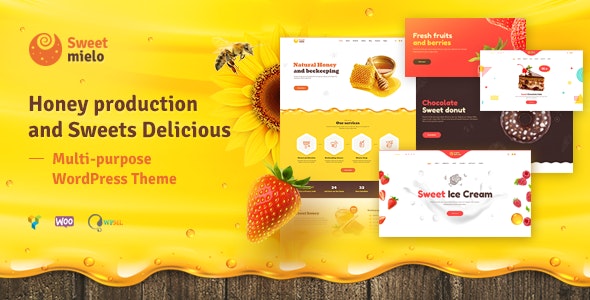 SweetMielo – Honey Production and Sweets Delicious WordPress Theme – v.1.6.7 Download