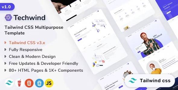 Techwind – Tailwind CSS Multipurpose Landing Page Template