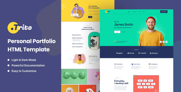 Trito v1.0 – Personal Portfolio Free HTML Template Download