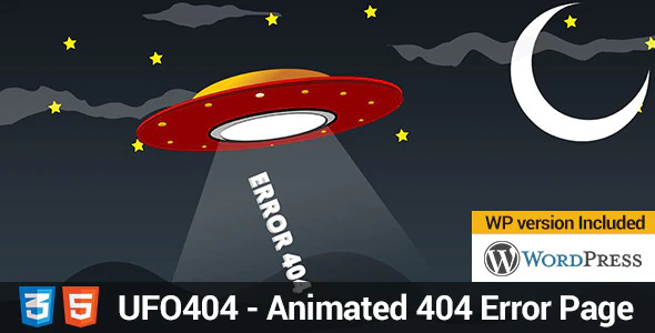 UFO Animated 404 Page Template