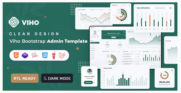 Viho 18 March 2023 – Bootstrap 5 & Laravel Admin & Dashboard Template Download