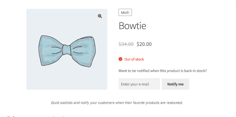 WooCommerce Back In Stock Notifications