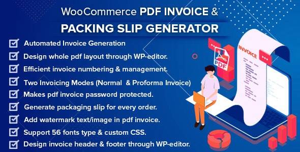 WooCommerce PDF Invoice & Packing Slip Generator v2.4.0 (Updated)