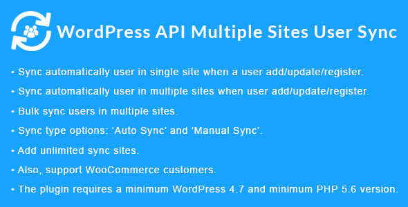 WordPress API Multiple Sites User Sync – v1.6.2 | WordPress Plugin