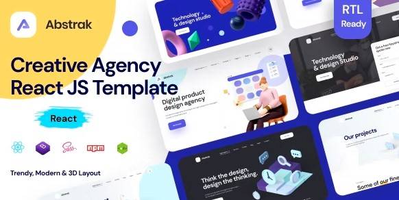 Abstrak v1.1.1 – React Agency and React Template + RTL