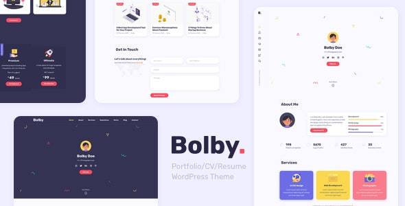 bolby portfoliocvresume wordpress theme