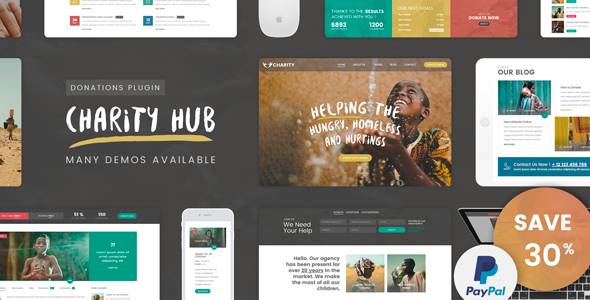 charity hub wp theme charity foundation wordpress theme