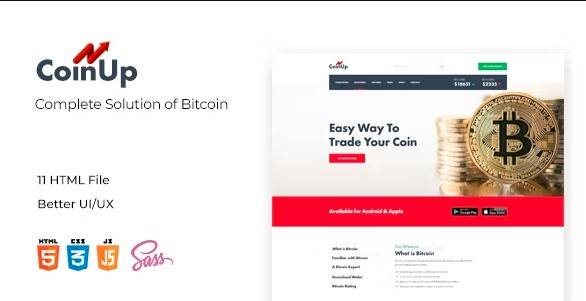 Coinup – Complete Solution of Bitcolin HTML and Sass Template