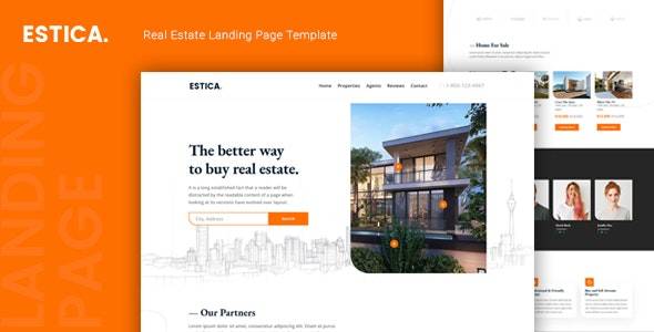 estica Real Estate Landing Page Templatenulled download