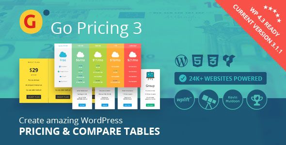 Go Pricing – v3.4 – WordPress Responsive Pricing Tables | WordPress Plugin