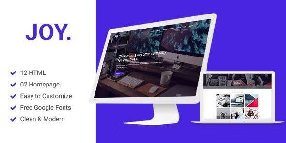 Joy – Creative Agency and One page HTML5 And Sass Template