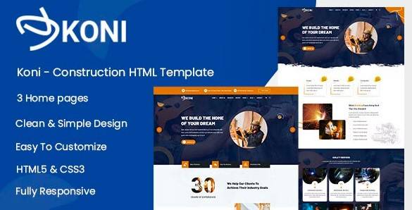 Koni – Free Download Construction HTML Template