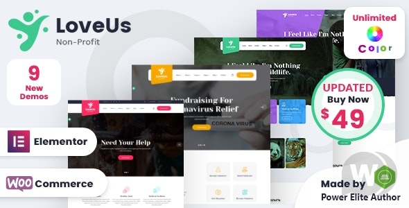 Loveus – v3.1(Updated) – NonProfit Charity WordPress Theme Download