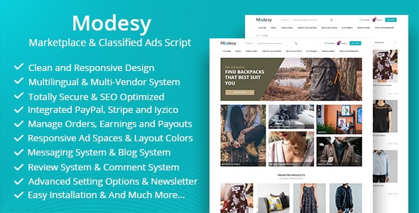 Modesy v2.4.3 – Marketplace & Classified Ads Script Download (Updated) | Php Scripts