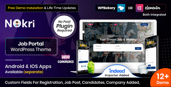 Nokri – Job Board WordPress Theme v1.5.7 Download