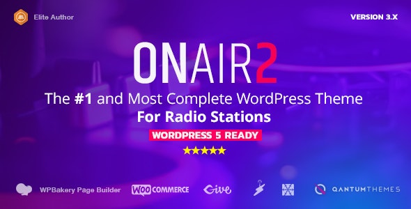 Onair2: Radio Station WordPress Theme With Non-Stop Music Player – v5.2.1 | WordPress Theme Download