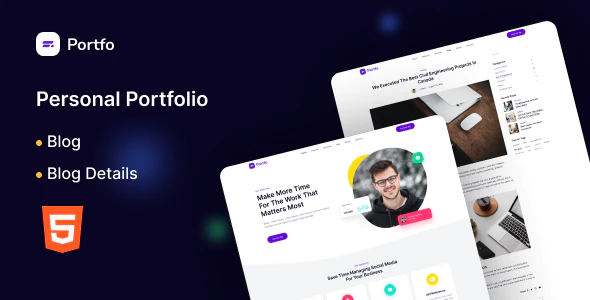 Portfo – Personal Portfolio One Page HTML Template