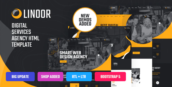 linoor - digital agency services html template nulled download