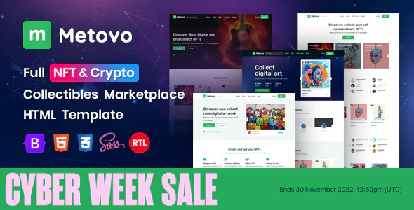 Metovo – NFT Marketplace HTML Template Download