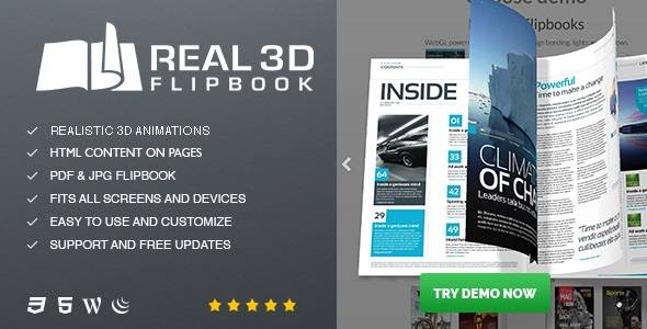 Real3D FlipBook WordPress Plugin – v3.55 + All Addons Pack Download