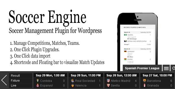 Soccer Engine v1.24 – WordPress Plugin Download