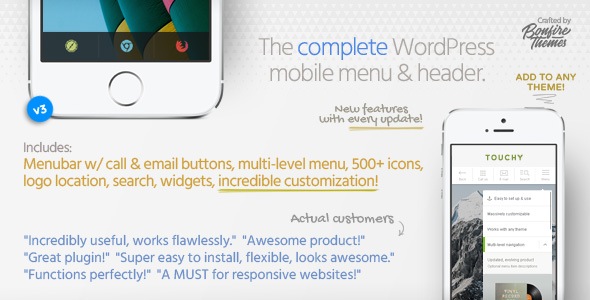 Touchy – v4.8 WordPress Mobile Menu Plugin Download