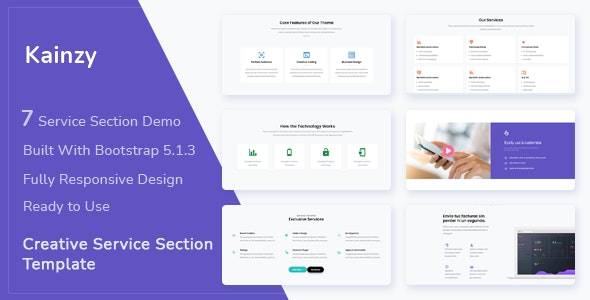 Kainzy v1.0 – Service Section HTML Template