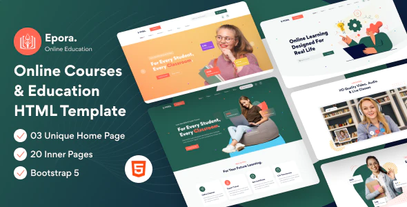 Epora v1.0 – Online Courses & Education HTML5 Template Free Download