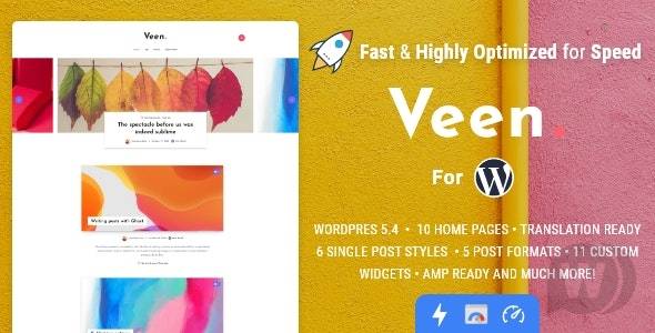 v2.6.0 Veen – Minimal Lightweight AMP Blog for WordPress (Updated)