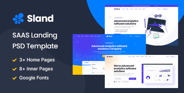 Sland – Software Company Landing Page Free HTML Template Download