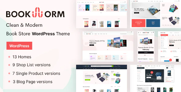 Bookworm v1.2.5 Bookstore & Bookshop WooCommerce WordPress Theme Download