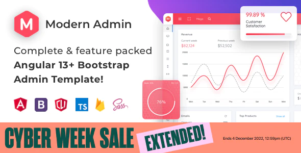 Modern Admin – Angular 14+ Bootstrap 4 Admin Dashboard Template Download