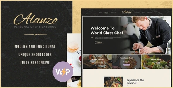 Alanzo v1.1.0 Personal Chef & Catering WordPress Theme Download  (Updated)