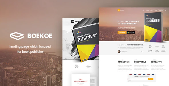 Boekoe – Book Landing Page HTML Template Download