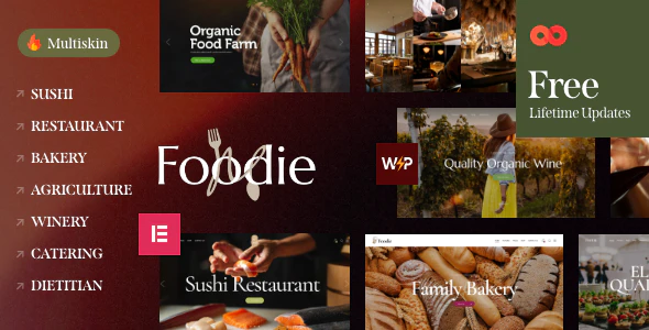 Foodie v1.4.0 – Food & Wine Elementor Multiskin WordPress Theme Download