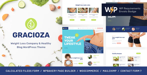 Gracioza v1.0.9 Weight Loss Company & Healthy Blog WordPress Theme Download