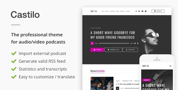 Castilo v1.7.7 – Audio Podcast WordPress Theme Download