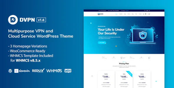 DVPN v1.6 (Updated) Multipurpose VPN WordPress Theme Download