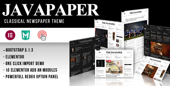 Javapaper v1.3 – Classic Newspaper WordPress Theme Download