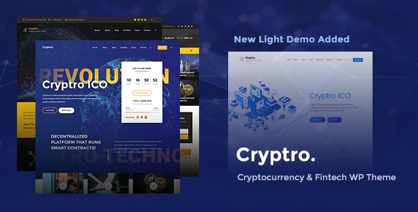 Cryptro v.1.4.3 – Cryptocurrency Blockchain Bitcoin & Financial Technology WordPress Theme Download