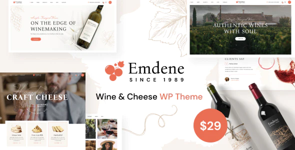 Emdene – Wine & Cheese WordPress Theme v1.0.3 Download