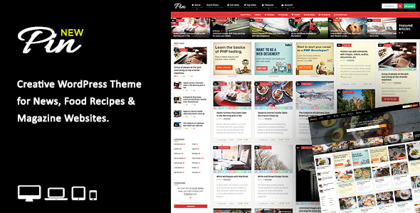 Pin v6.4 – Pinterest Style Personal Masonry Blog Front-end Submission WordPress Theme Download