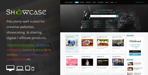 Showcase – Responsive WordPress Grid Masonry Blog Theme v.3.8 Download