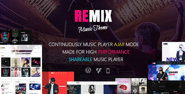 Remix Music and Radio WordPress Theme v3.9.10 Download