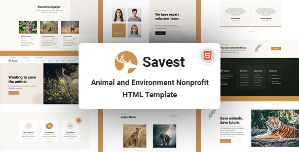 Savest – Animal Shelter Website HTML Template Download