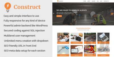 Construct v1.1 – Best Construction site CMS Php Script Download