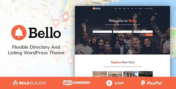 Bello v1.7.8 (Updated) – Directory & Listing WordPress Theme Download