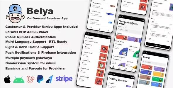 Belya v3.0 – On Demand Service App | Customer & Provider Apps with Admin Panel