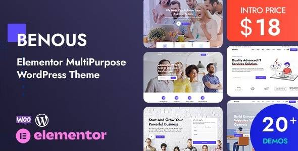 Benous Elementor MultiPurpose WordPress Theme v1.2 Download