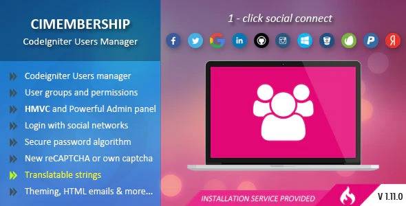 CIMembership – CodeIgniter Users Manager v.1.11.0 Php Script Download